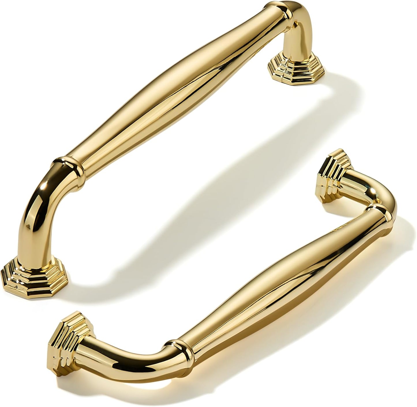 Polished Brass Cabinet Pulls - 10 Pack Heavy Duty Handles