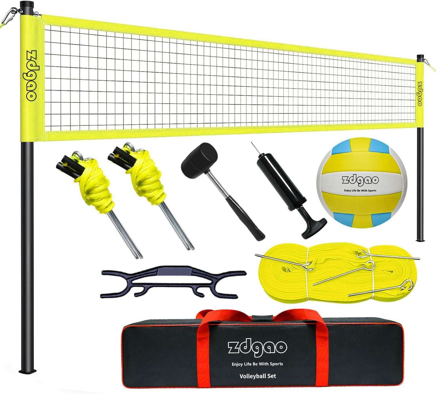 Portable Volleyball Set for Backyard with Official Size Net