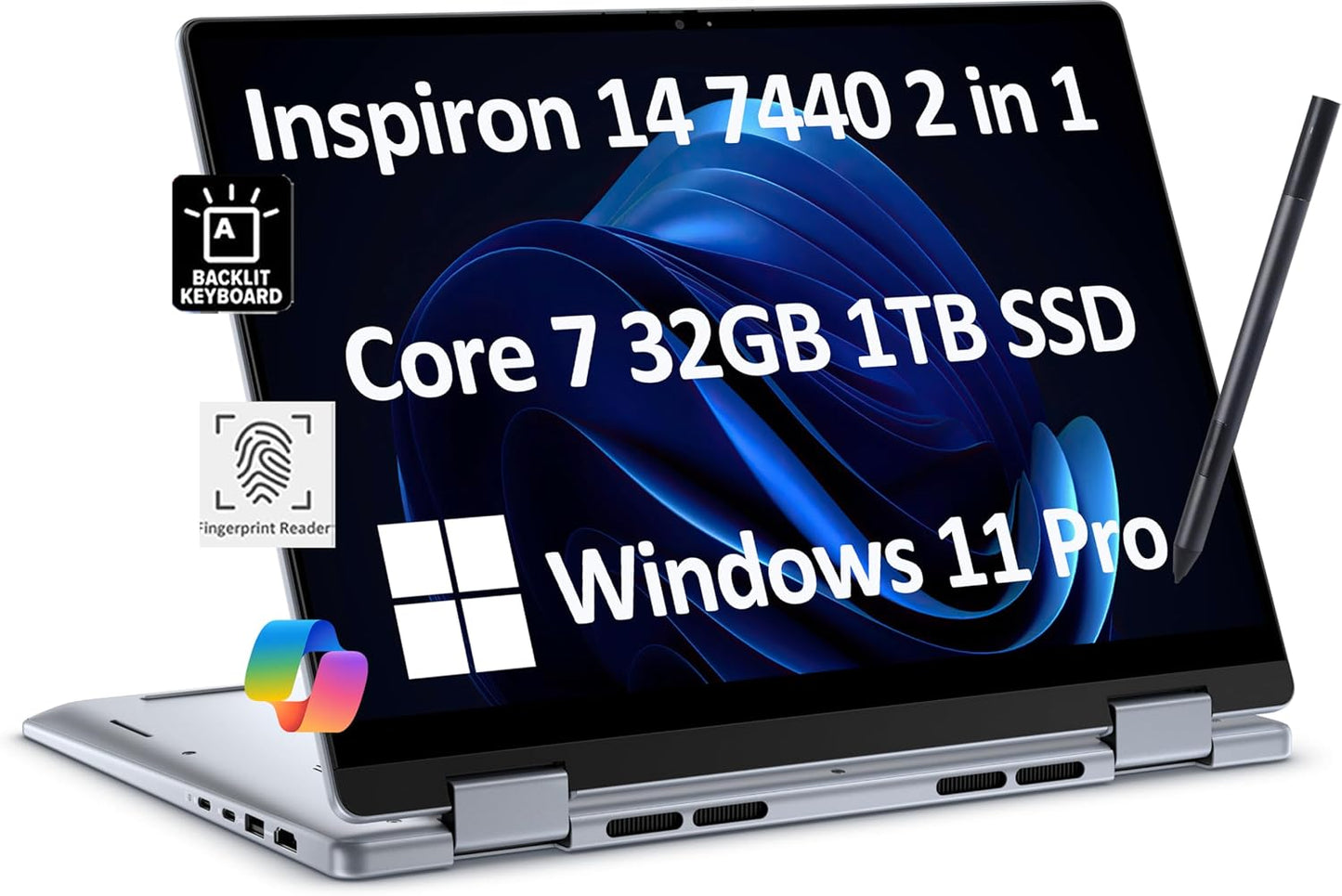 Dell Inspiron 14 7440 2-in-1 Laptop with FHD Touchscreen