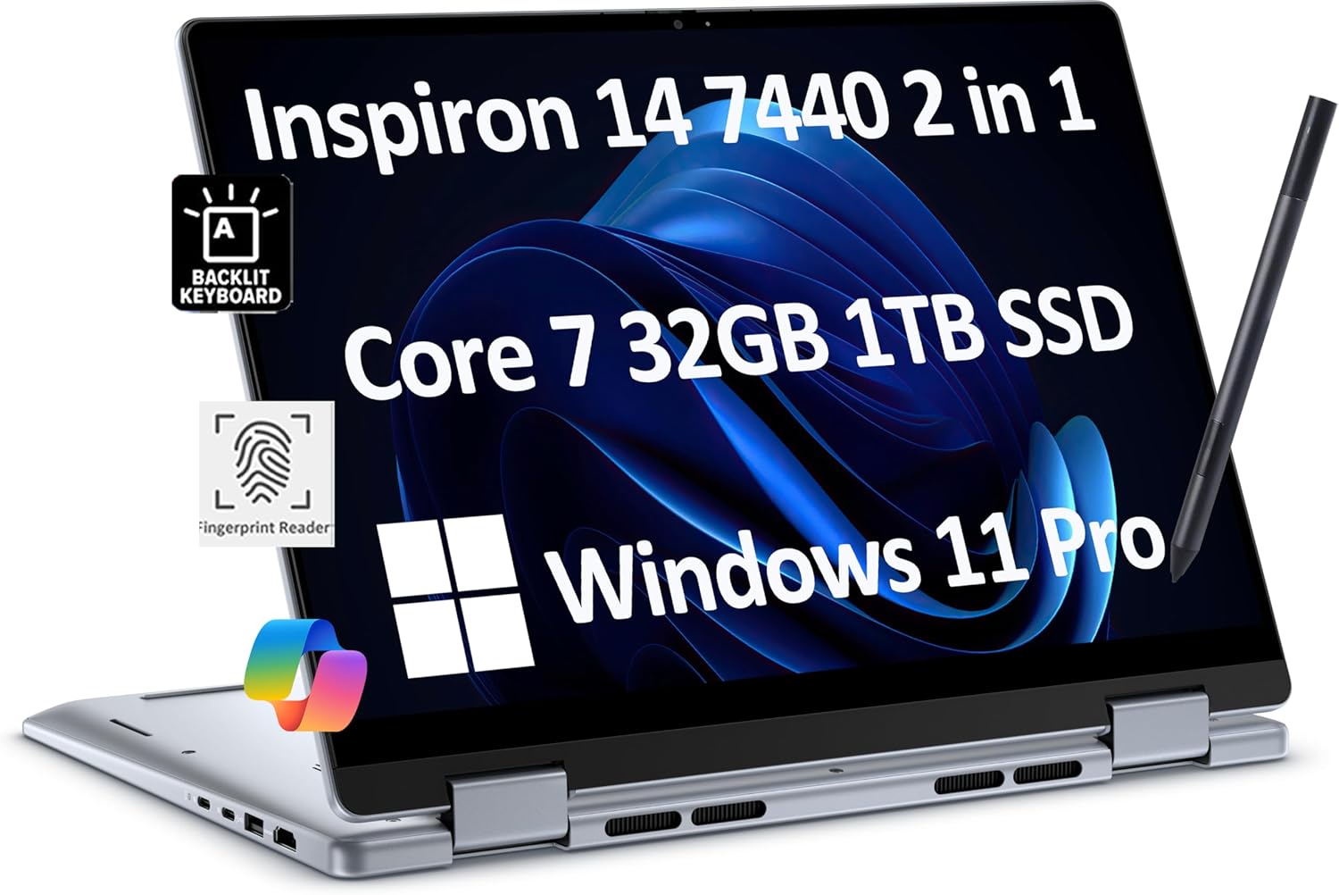 Dell Inspiron 14 7440 2-in-1 Laptop with FHD Touchscreen