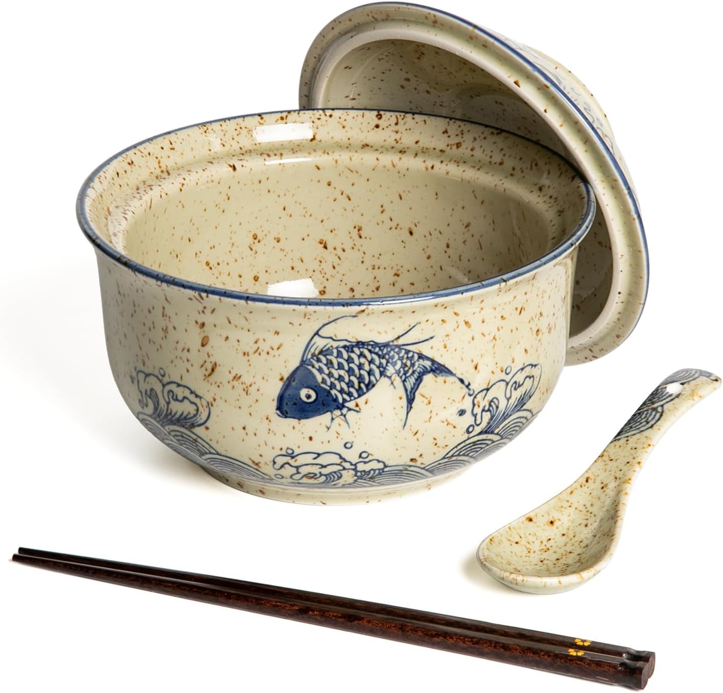 Retro-Style Ramen Bowl Set - Microwave & Dishwasher Safe!