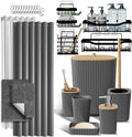 Bathroom Accessories Set with Shower Caddy and Rugs - 27PC Grey Set