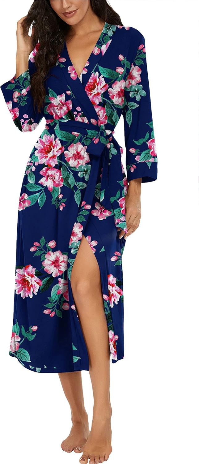 Lightweight Soft Knit Kimono Robe for Women - Elegant Loungewear