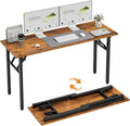 TEMI Long Computer Desk Folding Table - 55.1in Foldable Office Desk