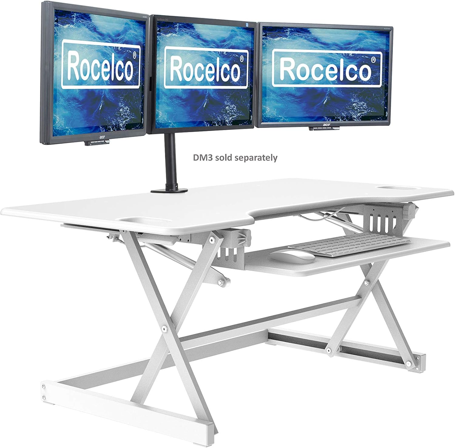 Rocelco 46in Large Height Adjustable Standing Desk Converter