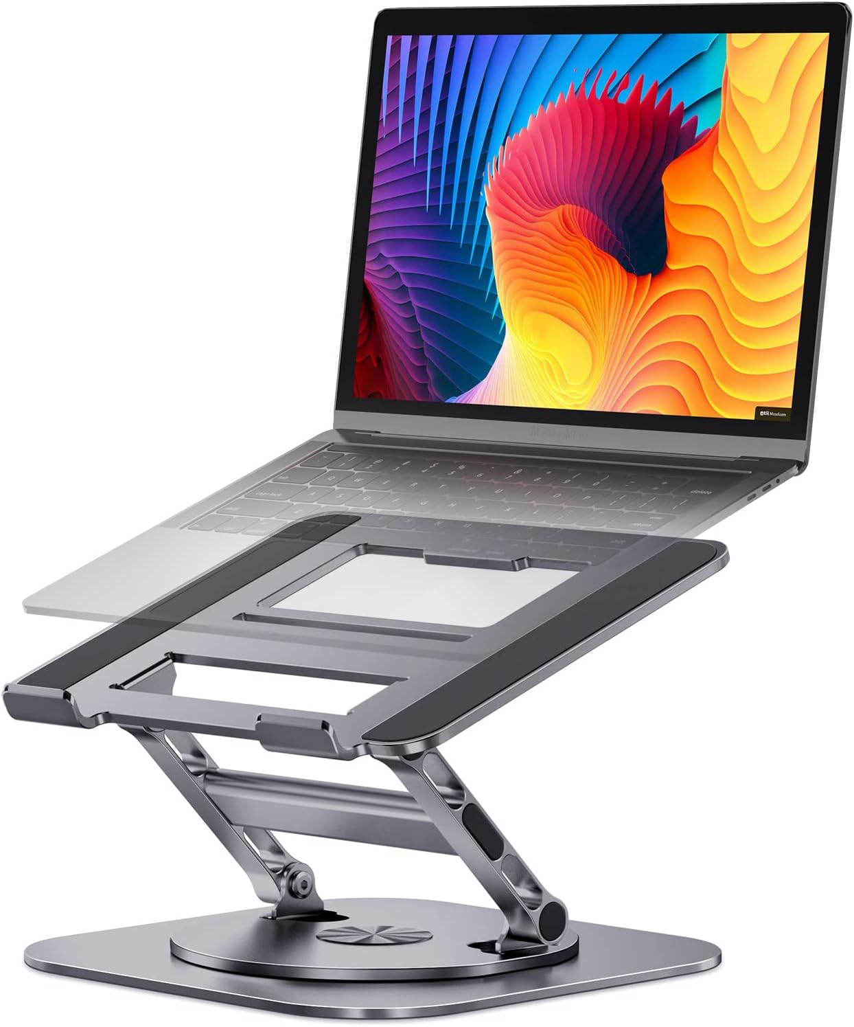 Adjustable Laptop Stand with 360 Rotating Base for Ergonomics