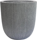 14.8in Tall Round Plastic Planter - Lightweight Modern Indoor/Outdoor