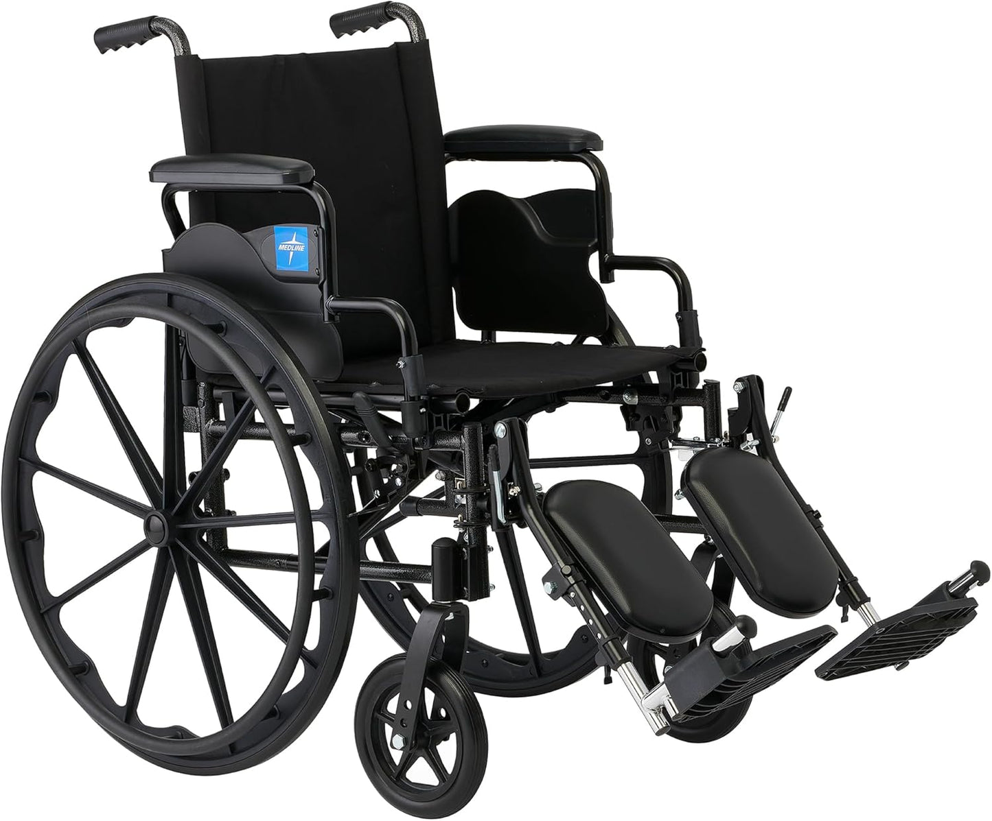 Medline Lightweight Wheelchair with Elevating Leg Rests for Comfort