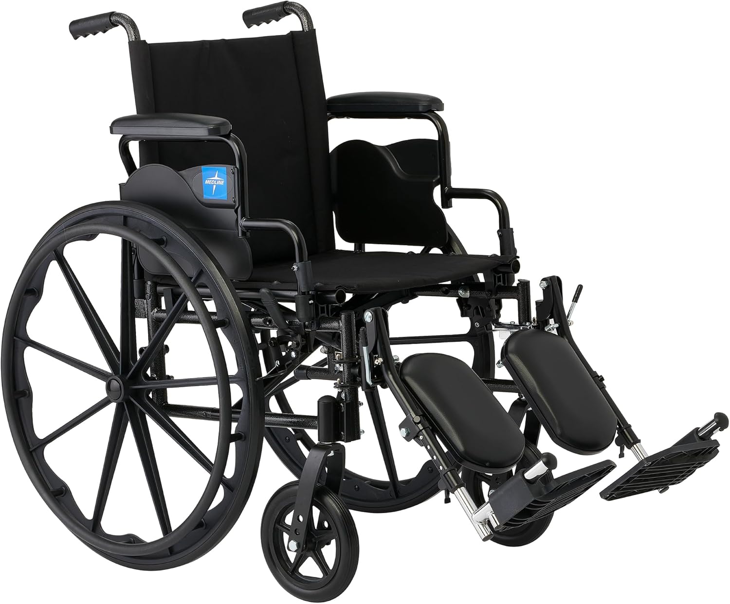 Medline Lightweight Wheelchair with Elevating Leg Rests for Comfort