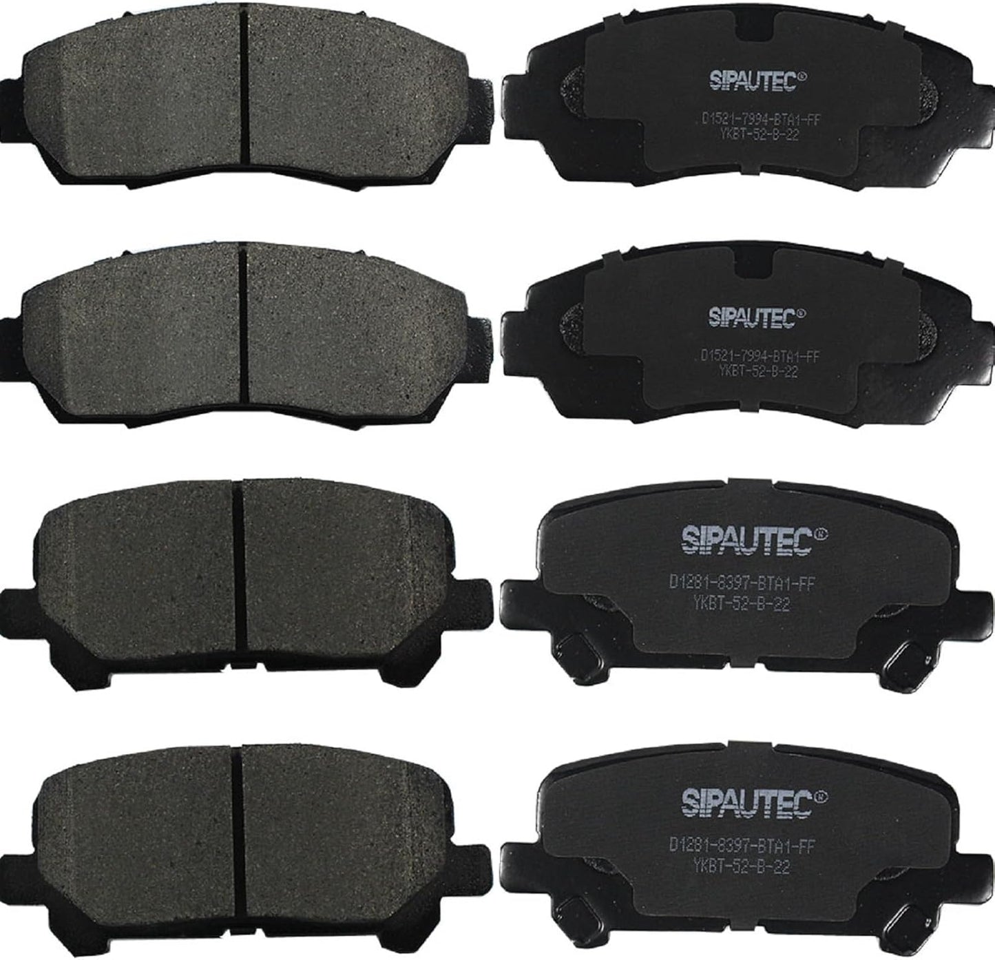 SIPAUTEC Front & Rear Ceramic Brake Pads for Honda Passport