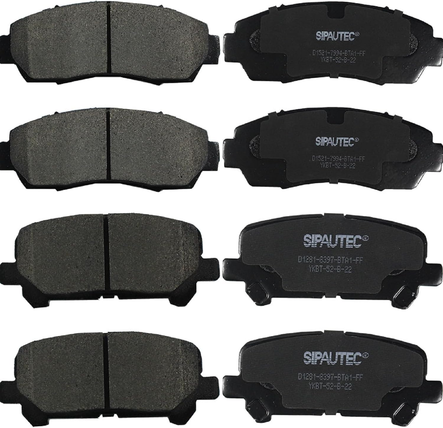 SIPAUTEC Front & Rear Ceramic Brake Pads for Honda Passport