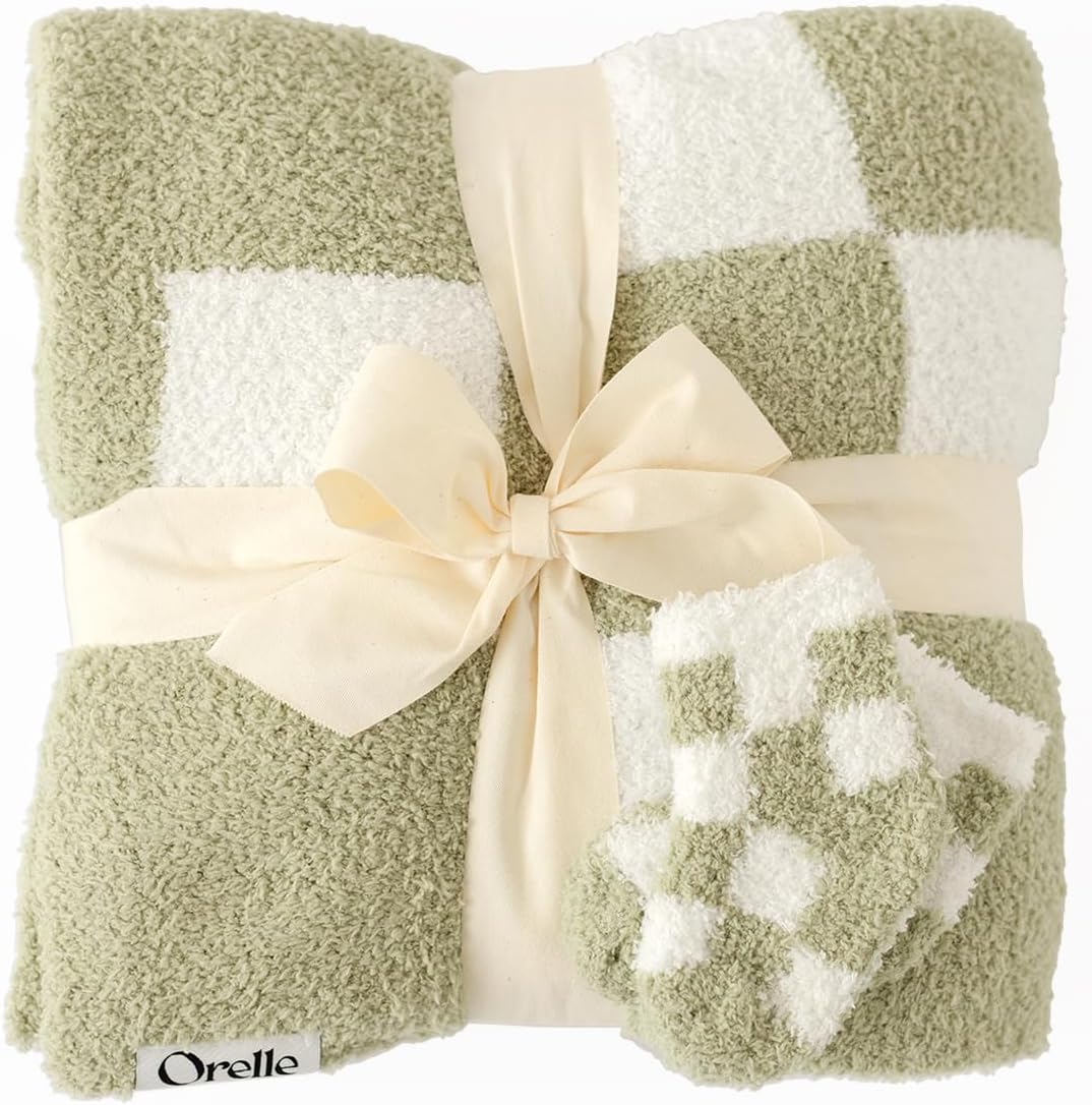 Orelle Checkered Baby Blanket Set - Soft Plush Nursery Essential