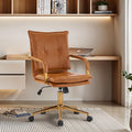 MOJAY Mid-Back Ergonomic Leather Office Chair - Gold Frame Comfort