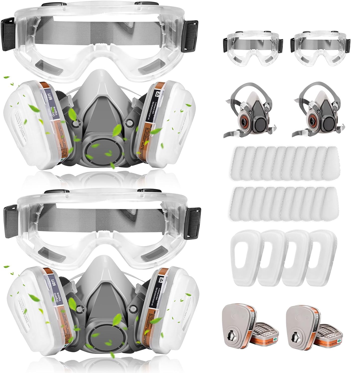 Reusable Respirator Mask with Filters for Chemical Protection