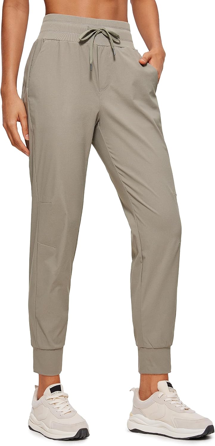 CRZ YOGA Athletic High Waisted Joggers for Women - Lightweight