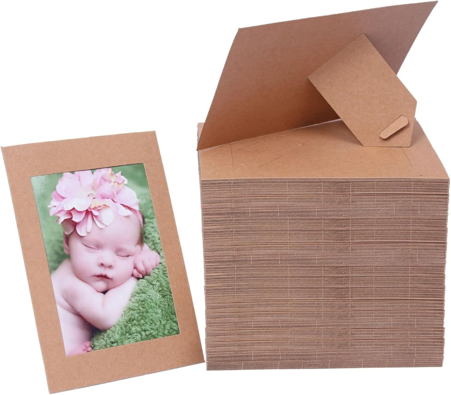200 Pack Standing Paper Picture Frames for DIY Craft Projects