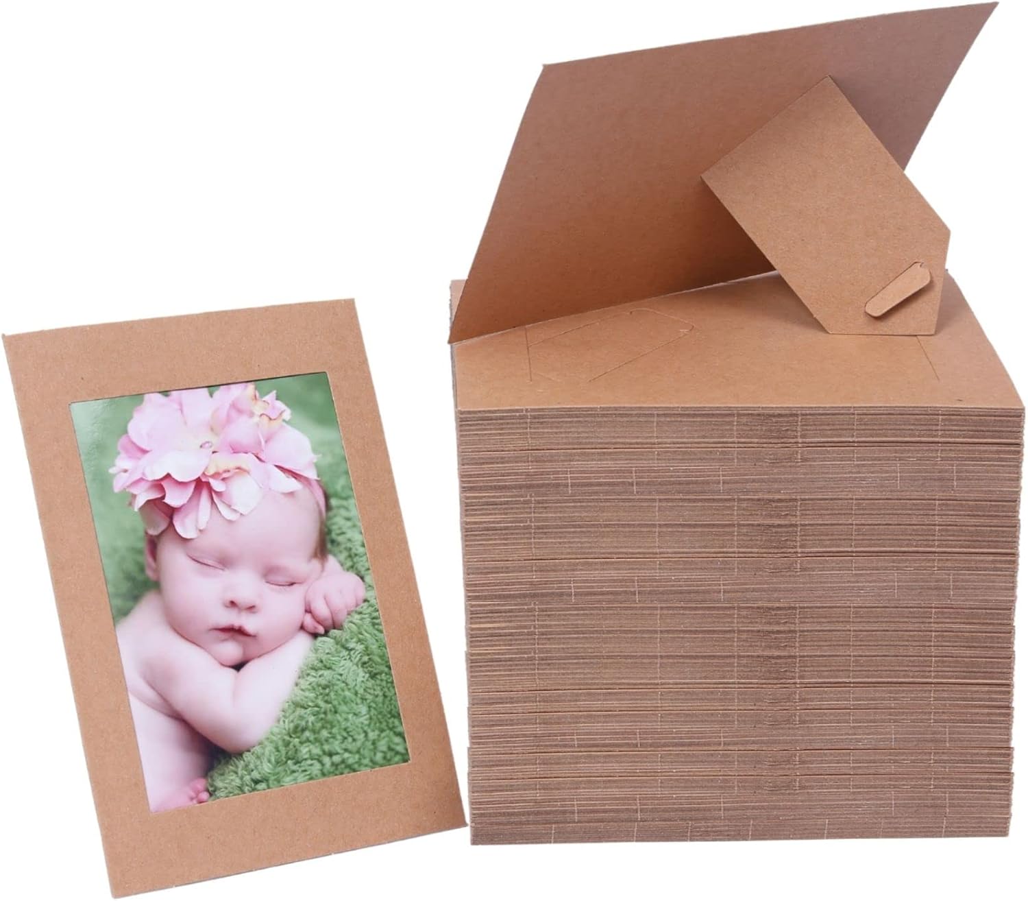 200 Pack Standing Paper Picture Frames for DIY Craft Projects