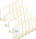 5x7 Acrylic Table Number Frames 24-Pack - Clear with Gold Border