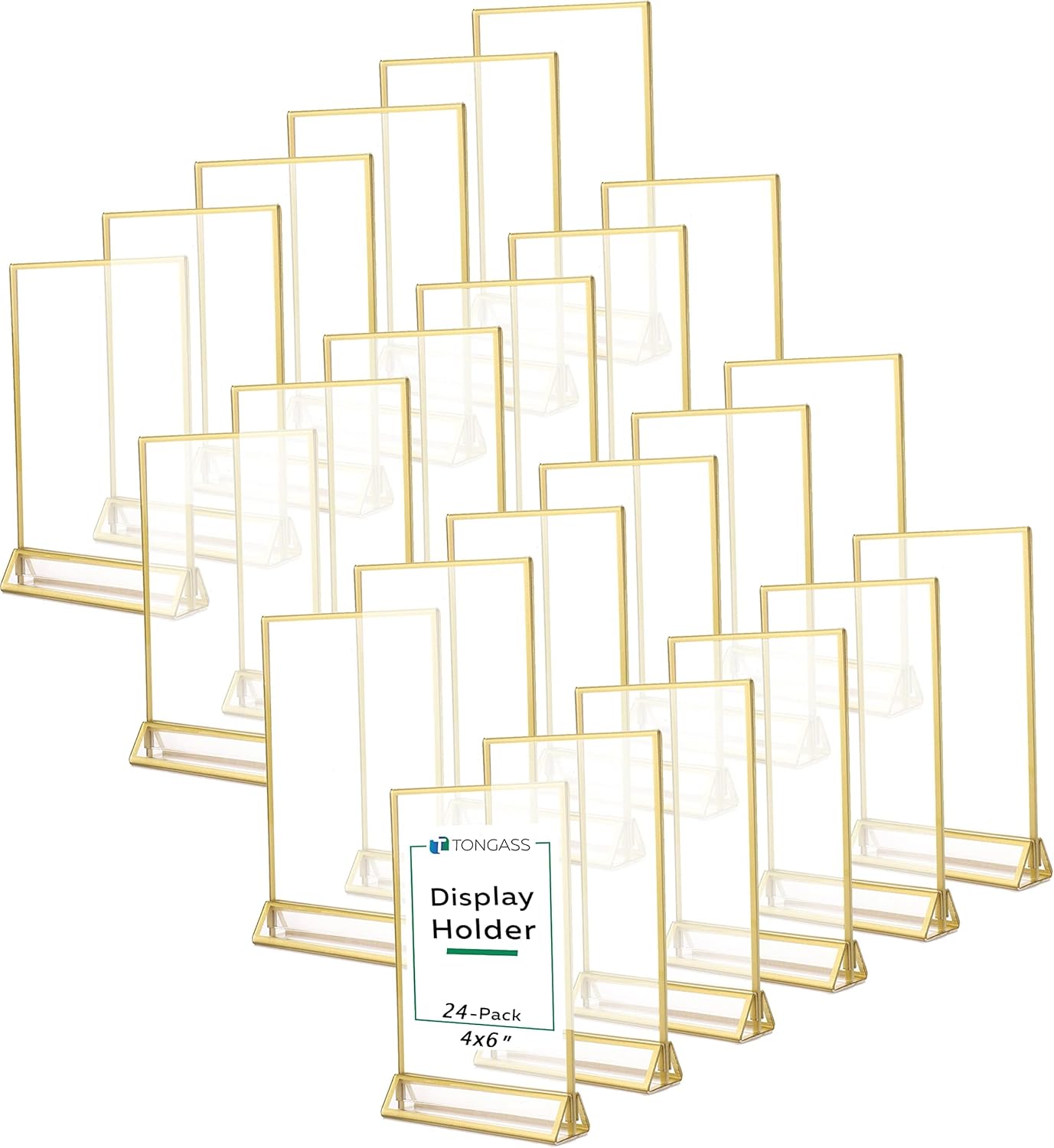 Elegant 5x7 Acrylic Wedding Table Numbers with Gold Border