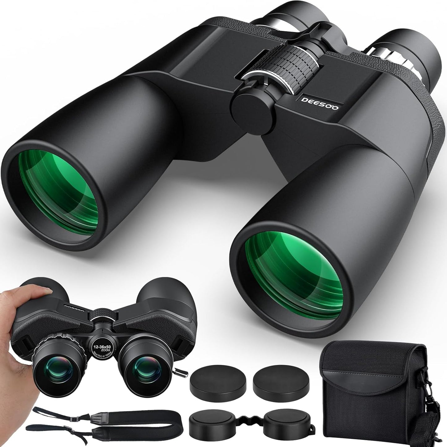 12-36x50 HD Binoculars for Bird Watching and Hunting Adventures
