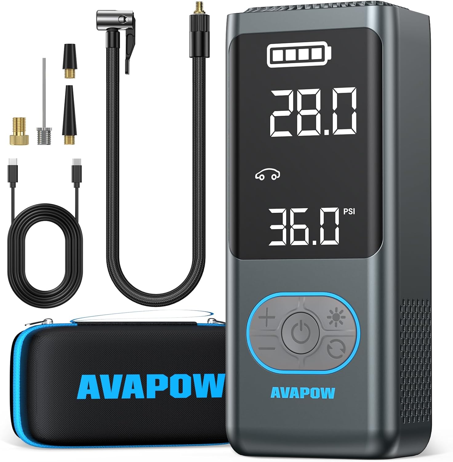 AVAPOW AP18 Tire Inflator: Fast, Portable Air Compressor for All