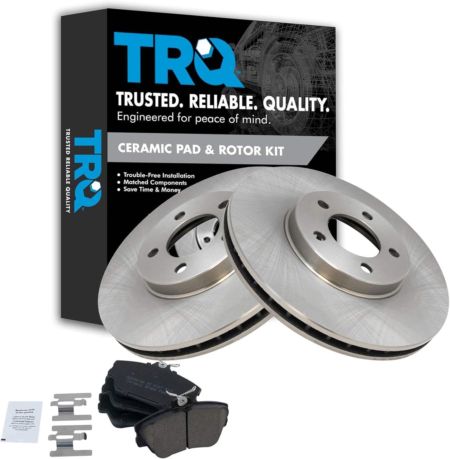 TRQ Front Disc Brake Pad & Rotor Kit for Taurus and Cougar