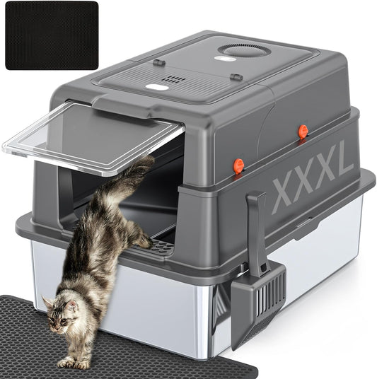 XXXL Extra Large Stainless Steel Litter Box for Large Cats