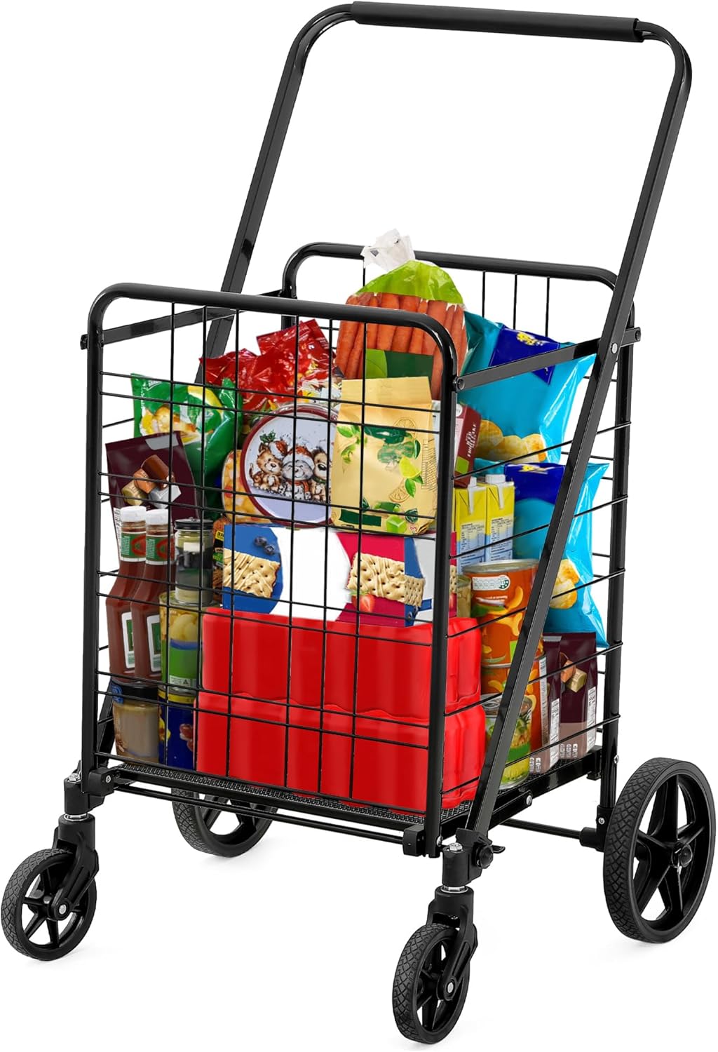 DWVO Utility Foldable Shopping Cart with Wheels for All Needs