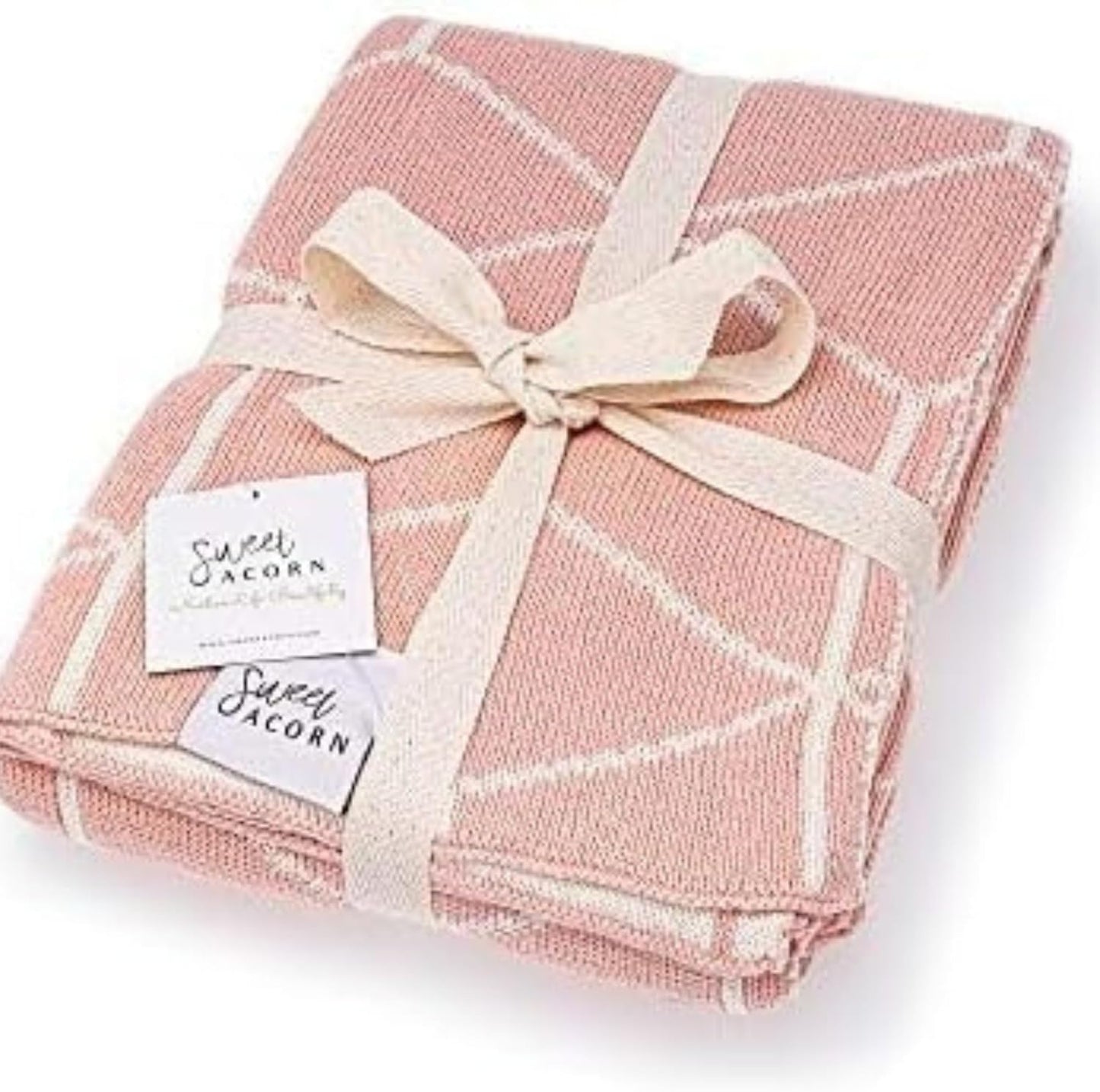 Knit Baby Blanket in Geometric Pattern for Cozy Crib Use