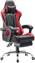 Red Gaming Chair with Footrest & Massage