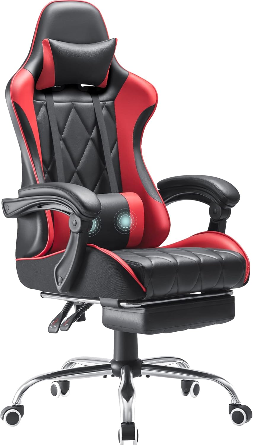 Homall Gaming Chair with Footrest and Massage Support for Comfort
