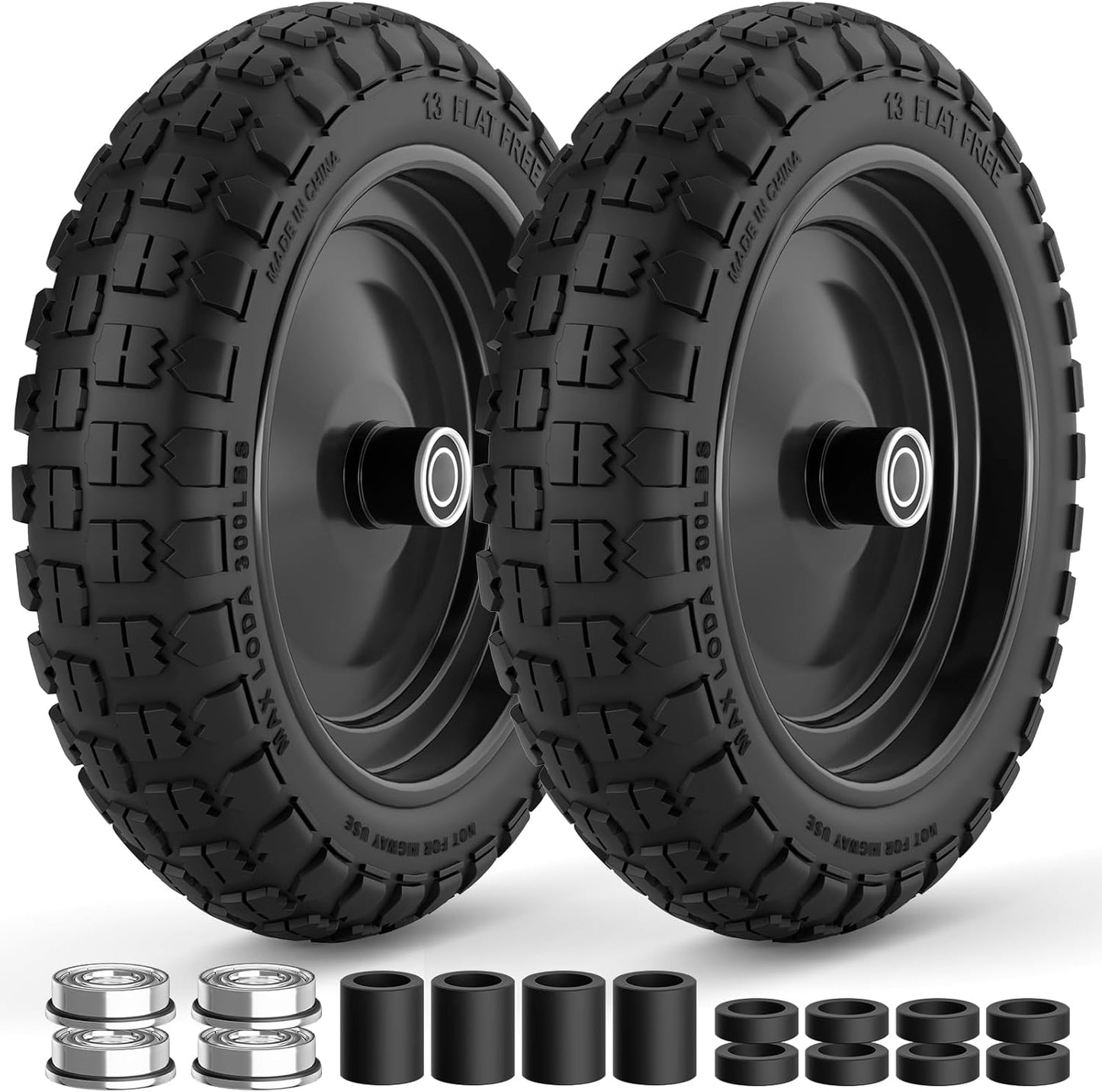 RONPOW 4.00-6 Flat Free Tire and Wheel for Garden Use