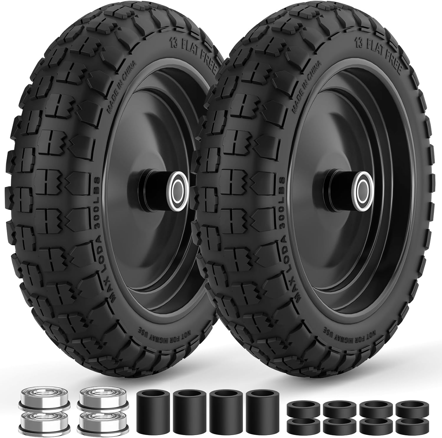 RONPOW 4.00-6 Flat Free Tire and Wheel for Garden Use