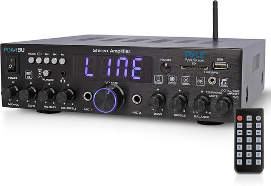 Pyle Wireless Bluetooth Home Stereo Amplifier for Quality Sound