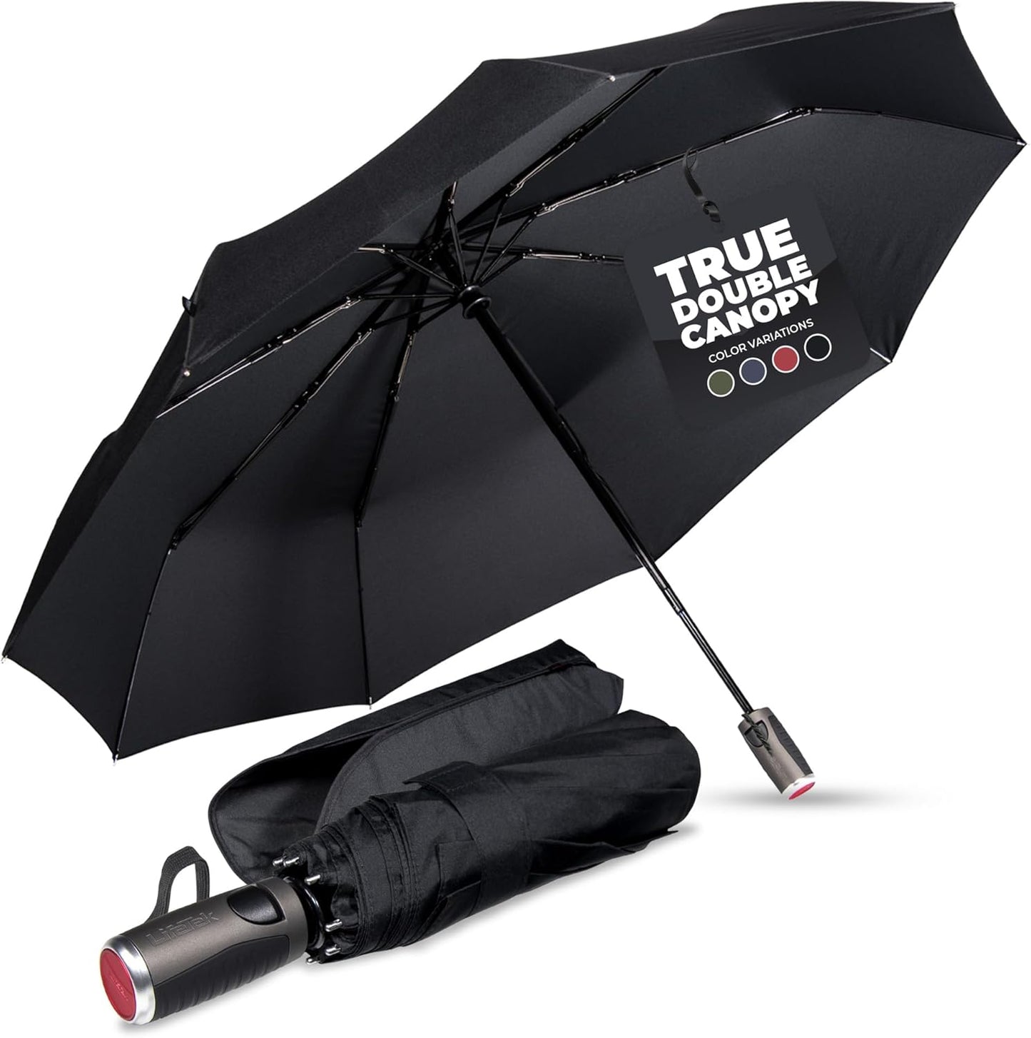 LifeTek Premium Travel Umbrella - Compact, Windproof & Durable