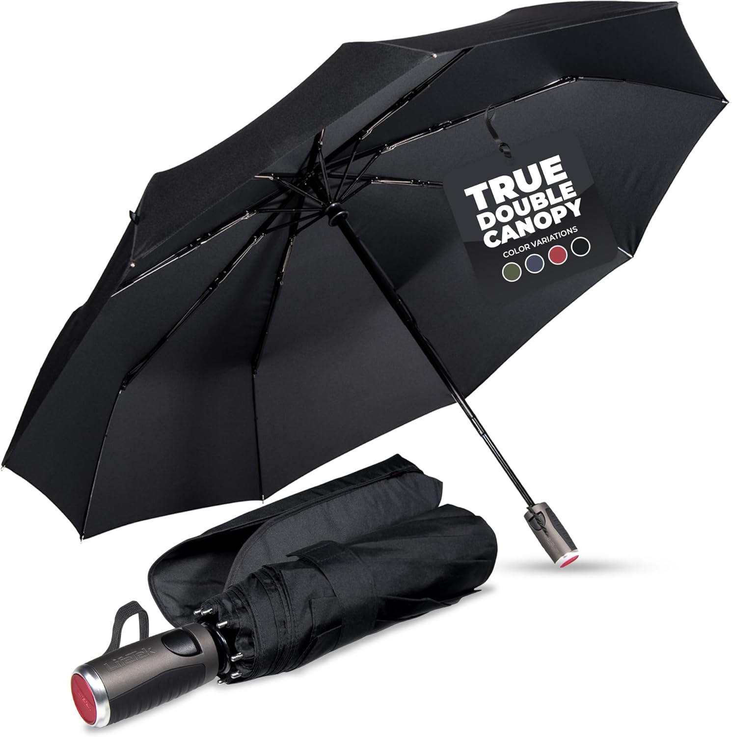 LifeTek Premium Travel Umbrella - Compact, Windproof & Durable