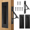 Pocket Door Hardware Set 2 Pack - Matte Black 304 Stainless Steel