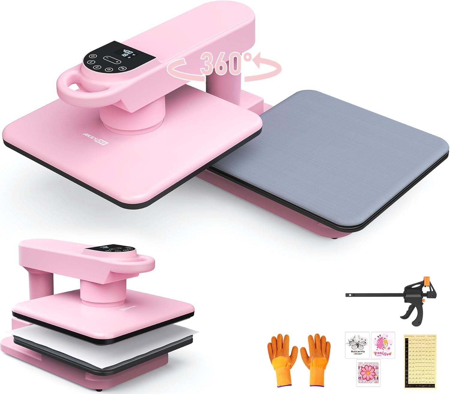 Whubefy Swivel Auto Heat Press Machine for T-Shirt Printing