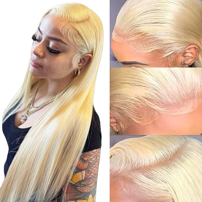 613 Lace Front Wig Human Hair 30Inch Glueless Blonde Wig