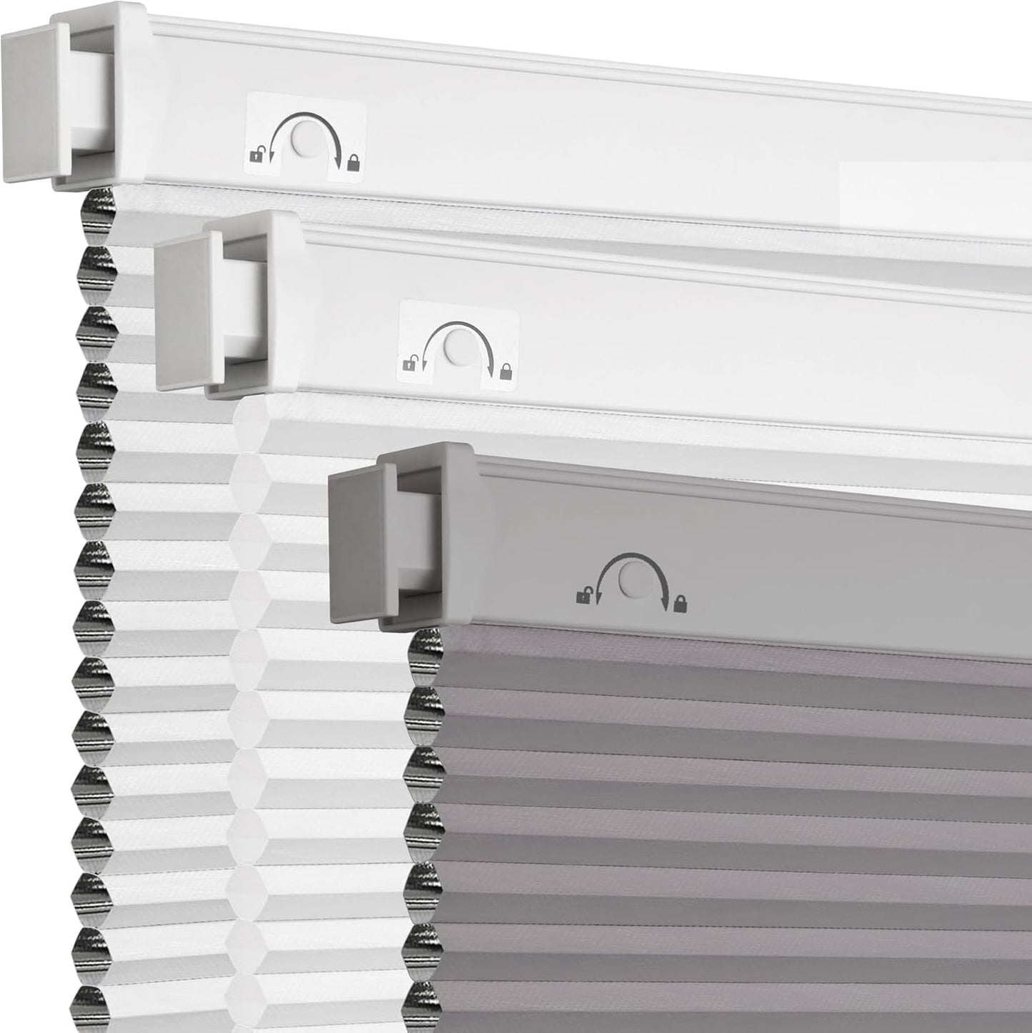 Grandekor No Drill Cellular Shades for Indoor Windows, 57in x 48in