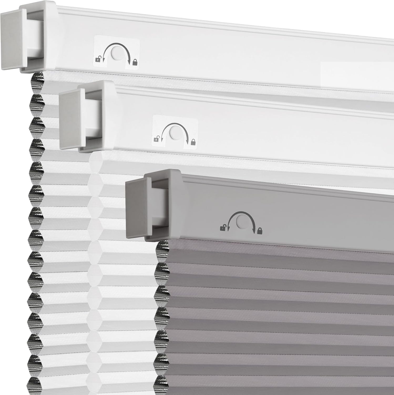 Grandekor No Drill Cellular Shades for Indoor Windows, 57in x 48in