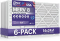 14x24x1 MERV 8 Air Filter (6-Pack) - Dust & Pet Defense