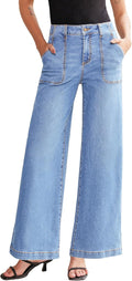 Wide Leg Jeans for Women High Waisted Stretchy Straight Leg Baggy