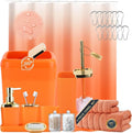 Orange Bathroom Accessories Complete Set - 24 Pieces for Unified Style