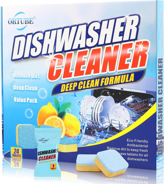 24 Pack Freshener Tablets - Deep Clean Dishwasher, Bye Odors!