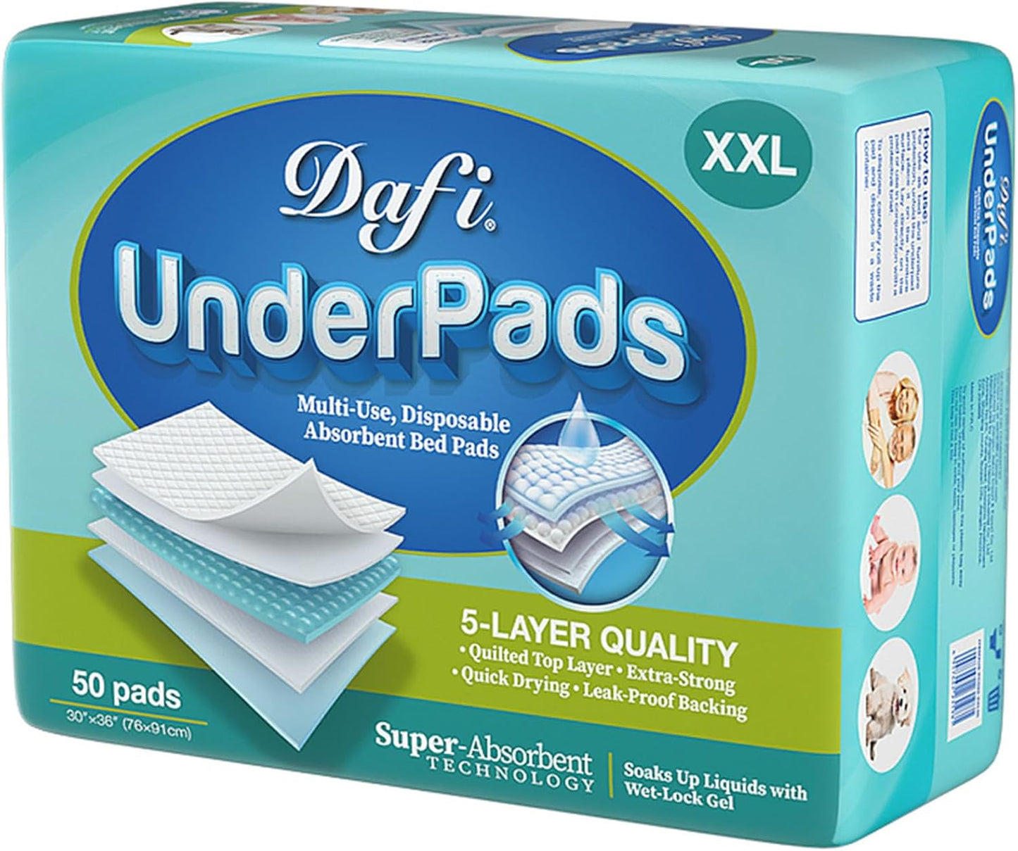 DAFI Disposable Incontinence Bed Pads for Effective Protection