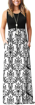 AUSELILY Women's Summer Sleeveless Loose Maxi Dress - Comfortable