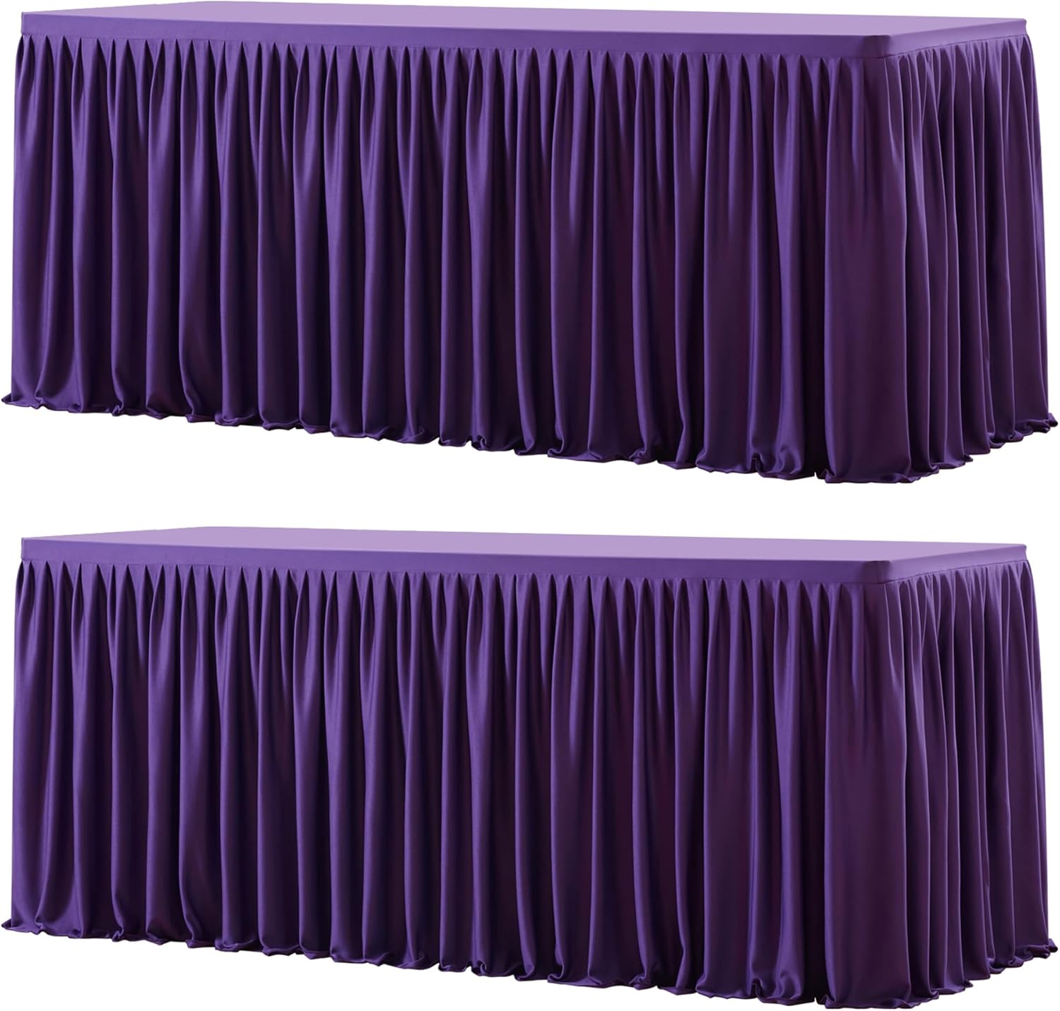 Purple Rectangle Tablecloths for 6 Foot Tables - 2 Pack