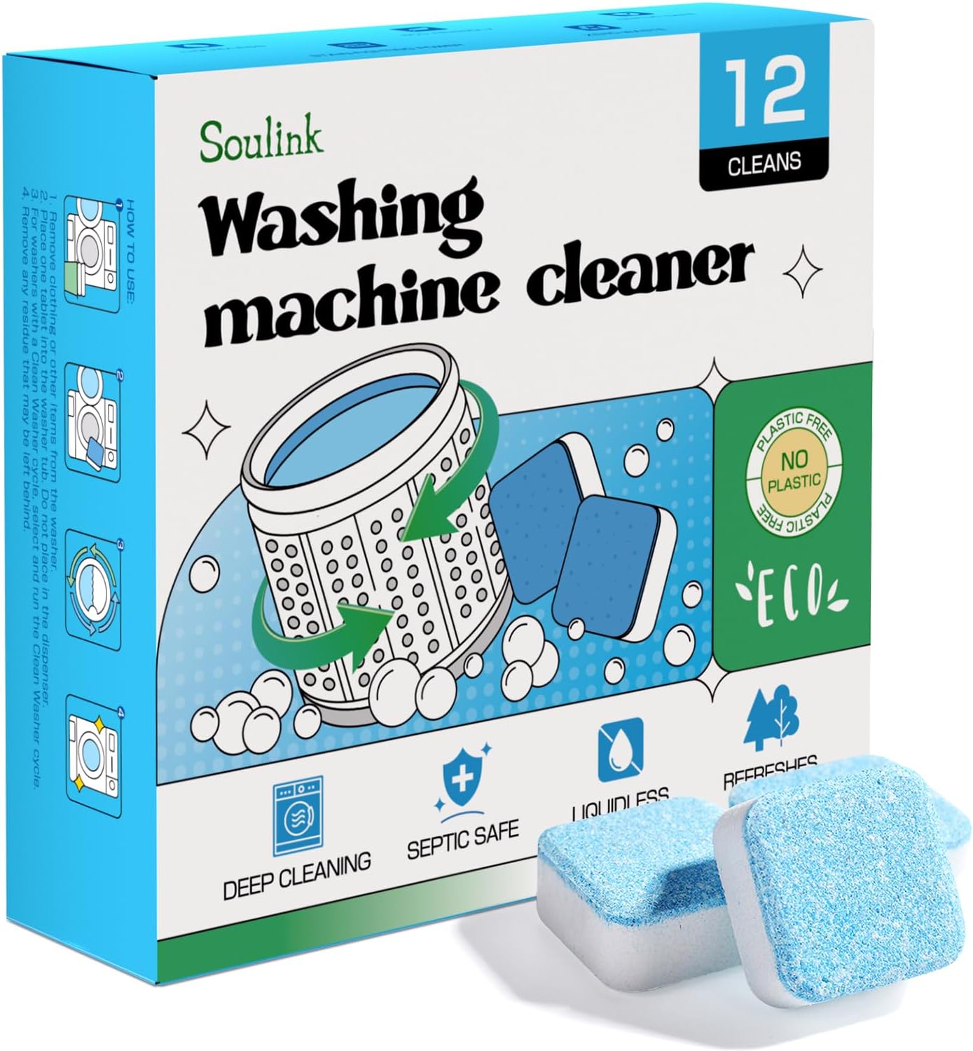 Odor-Blasting Washer Cleaner Tabs by Soulink