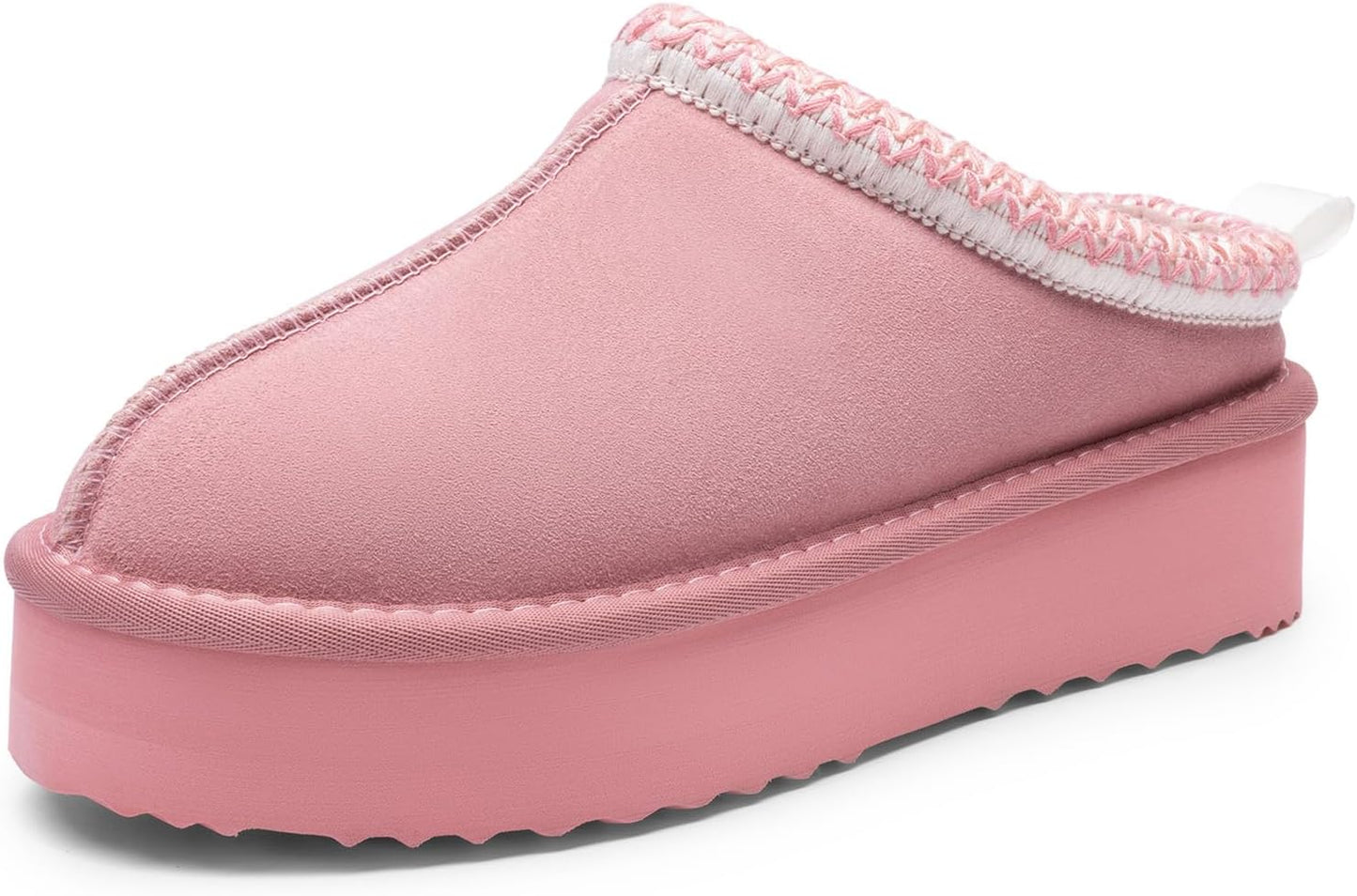 DREAM PAIRS Women's Genuine Suede Platform Slippers for Comfort